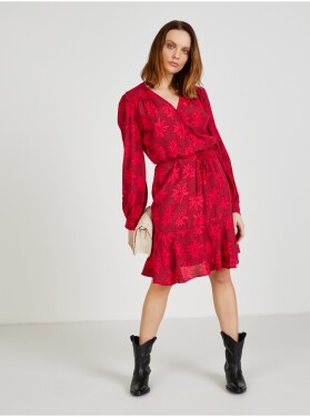 Červené dámské vzorované zavinovací šaty Tommy Hilfiger dámské