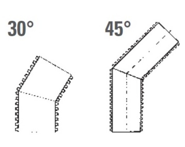 MIDAS Korugované koleno PE DN 700 - 30°, bezhrdlé, bez těsnění