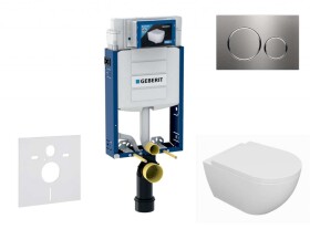 GEBERIT - Kombifix Set předstěnové instalace, klozetu Oudee a sedátka softclose, tlačítko Sigma20, nerez SANI15CA6100