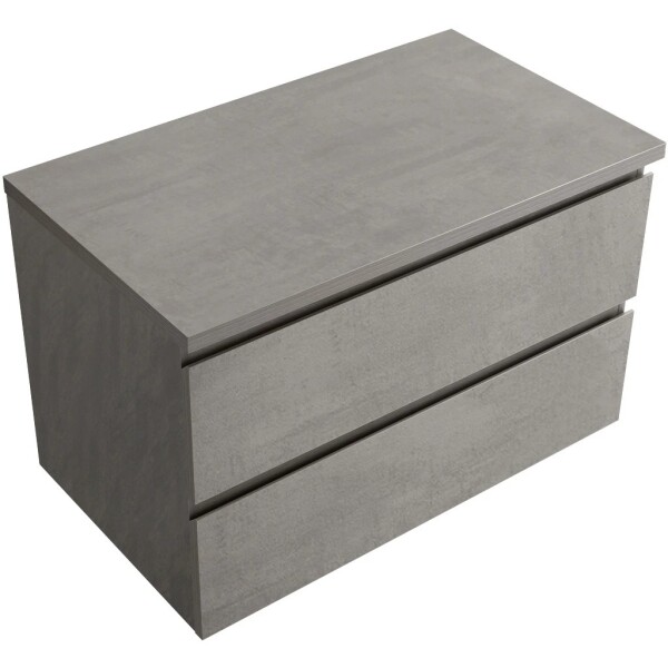 CERANO Koupelnová skříňka Carole + deska pod umyvadlo Navira Pro - 36 mm - betonově šedá - 80x51,6x46 cm