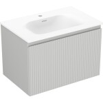 MEXEN/S - Rivel koupelnová skříňka 70 cm s umyvadlem Vela, 1 šuplík, reliéf , šedá mat/bílá mat 91A20-07047-1-BF62-W23M01