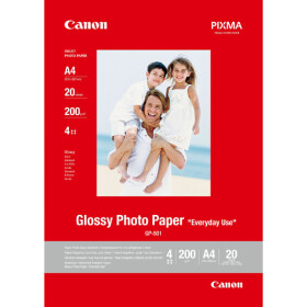 Canon Glossy Photo Paper, foto papír, lesklý, GP-501, bílý, A4, 210 g/m2, 20 ks, 0775B082, inkoustový