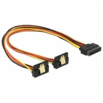 Delock SATA 15pinový napájecí konektor s aretační funkcí 2 x SATA 15pinová 30 cm (60159)