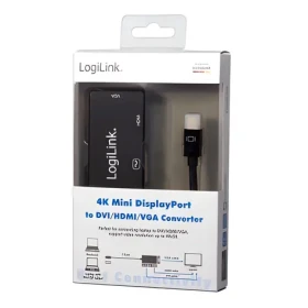 LogiLink / Adaptér Mini DisplayPort na HDMI + DVI + VGA / 4K 30 Hz / 0,15 m (CV0110)