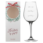 Bella Rose Sklenička na víno Bad Day + vánoční krabička, čirá barva, sklo