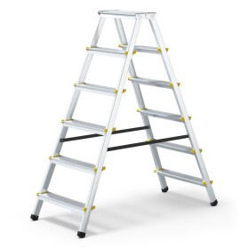 Schůdky oboustranné hliníkové 2×6 příček, nosnost 150kg, PROFI, J.A.D TOOLS