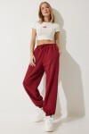 Happiness İstanbul Women's Burgundy Baggy Jogging Sweatpants