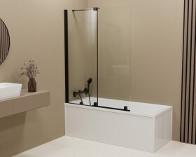 POLYSAN - ROLLS BLACK vanová zástěna 1400x1500, čiré sklo BS-R140B