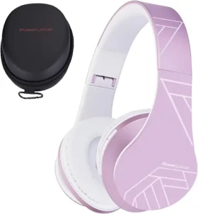 PowerLocus P2 Kids Purple/White / Dětská bezdrátová sluchátka s mikrofonem / Bluetooth 5.3 (pwl-p2kids-metal)