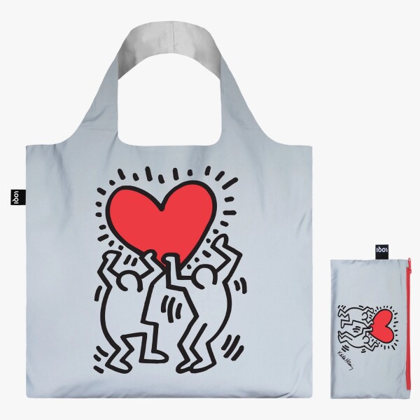 Reflexní nákupní taška LOQI KEITH HARING Dancing Heart
