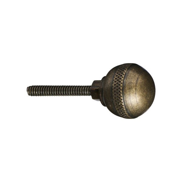 Ib Laursen Kovová úchytka Antique Brass / knurled pattern Ø 2 cm, měděná barva, kov