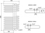 MEXEN Ops otopný žebřík/radiátor 1000 550 mm, 517 bílá W122-1000-550-00-20