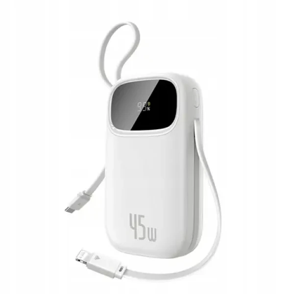Baseus EnerFill FC31 Qpow 3 bílá / Powerbanka / 20000mAh / 45W / USB-C a Lightning v těle / USB-A (E0028D01)