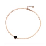 Choker náhrdelník s hadím řetízkem (herringbone) - chirurgická ocel, Zlatá 40 cm + 3 cm (prodloužení)