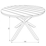 Zahradní stůl 110x110cm, hliník, polywood, béžová, AZT-S1430 CRM