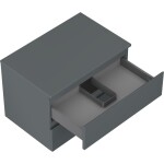 MEXEN/S - Orio koupelnová skříňka pod umyvadlo 70 cm s deskou, 2 zásuvky, grafit mat 91A10-07047-2-BFFC66