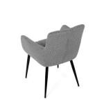 Židle jídelní, světle šedá látka, černý kov