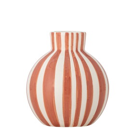 Bloomingville Keramická vázička Fian Vase Orange 11 cm, oranžová barva, keramika