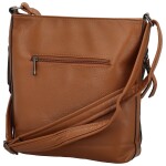 Módní dámská koženková crossbody kabelka Evelyne, hnědá