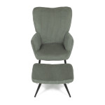 Relaxační křeslo, zelená, manšestrová látka, AK-L7285 GRN6