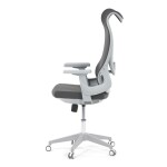 Židle kancelářská, šedý MESH, bílý plast, plastový kříž