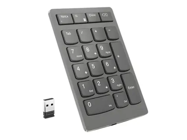 Lenovo Go Wireless Numeric Keypad šedá / Numerická klávesnice / Bezdrátová / 21 kláves / Ergonomický design (4Y41C33791)