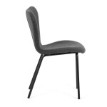 Židle jídelní, šedá látka, nohy černý kov
