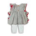 Kojenecký set dívčí - šatovka a legíny, Minoti, Parade 1, holka - 80/86 | 12-18m