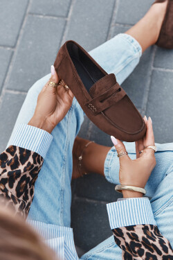 Loafersy Mokasyny Damské Ploché Tmavě hnědé Soreline 40