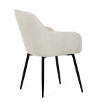Židle jídelní, krémová látka, černý kov
