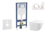 GEBERIT - Duofix Set předstěnové instalace, kompaktního klozetu Gaia sedátka softclose, tlačítko Sigma20, bílá/pozlacená SANI11CA3147B