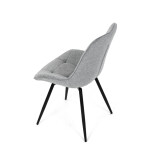 Židle jídelní, šedá látka, černý kov, otočný mechanismus 90°/90° (L/P) - funkce reset