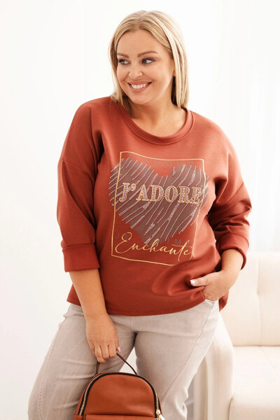 Dámská mikina Plus Size s kapucí a potiskem, grafitová UNI