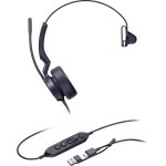 Yealink UH44 Mono Teams USB-C/A Headset otevřená (On Ear) kabelová černá telefon