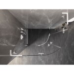 MEXEN/S - Lunar L sprchový kout čtvrtkruh křídlový levá 100 x 70, transparent, bílá 833L-100L-070P-20-00