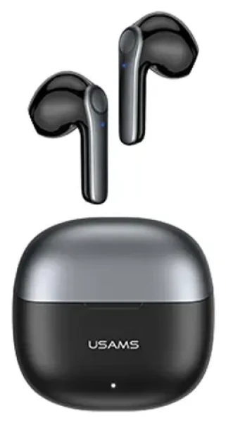 USAMS BHUXH01 černá / TWS bezdrátová sluchátka / Bluetooth 5.1 / ANC / dual mikrofon / bezdrátové nabíjení (BHUXH01)