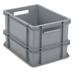 Stohovatelná europřepravka 400 x 300 x 275 mm, šedá, objem 25l, nosnost 30kg | RAJA