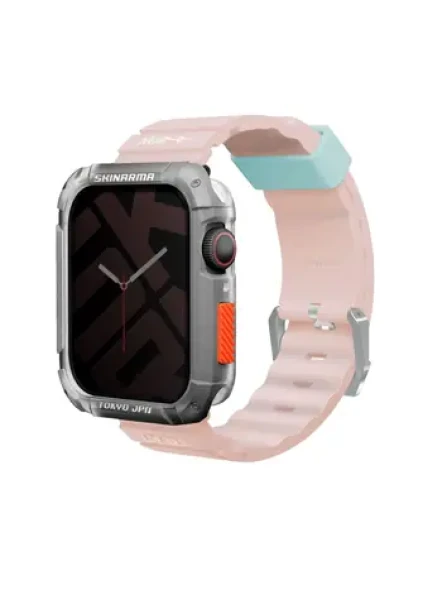SKINARMA SHOKKU silikonový řemínek pro Apple Watch 45/44/42 mm růžová (8886461243413)