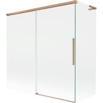 MEXEN/S - Rox L vanová zástěna 2-křídlová posuvná 160 + 75 x 150, transparent, měď kartáčovaná 8C9L-160-075-65-00
