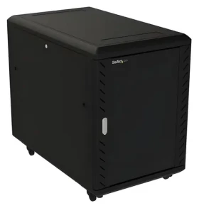 StarTech rack skříň 15U černá / Rozvaděč / volně stojící / kolečka / 600×1000×796 mm / nosnost 800 kg (RK1536BKF)