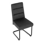 Židle jídelní, taštičkové pružiny v sedáku, madlo na opěráku, tmavě šedá látka, černý kov