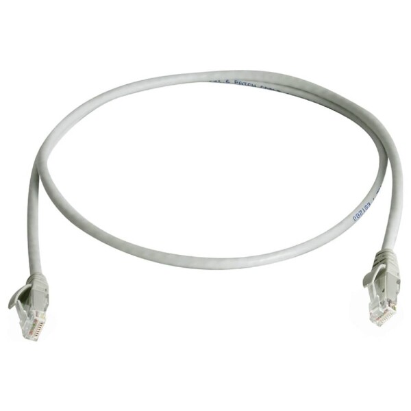Telegärtner 100009088 RJ45 síťové kabely, propojovací kabely CAT 5e 10.0 m šedá samozhášecí, S průchodkou chránící proti zlomení 1 ks