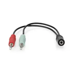 Nedis Stereo Audio kabel jack 3.5 mm (F) - 2x jack 3.5mm (M) 0.20 m černá (CAGB22160BK02)