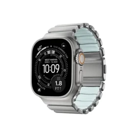 Nomad Stratos Band FKM řemínek pro Apple Watch 45/46/49mm stříbrná/modrá (NM009902858)