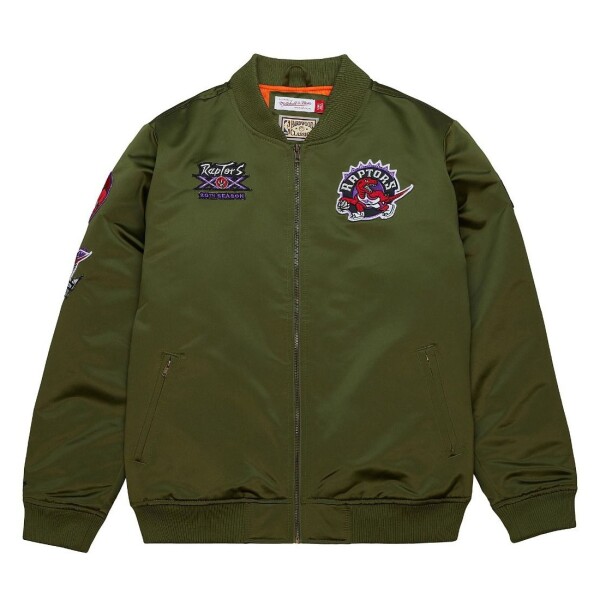 Mitchell & Ness Pánská bunda Toronto Raptors NBA Olive Heavyweight Satin Velikost: S