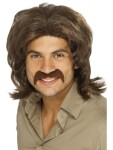 Hnědá retro paruka ve stylu 70. let Smiffys 42019