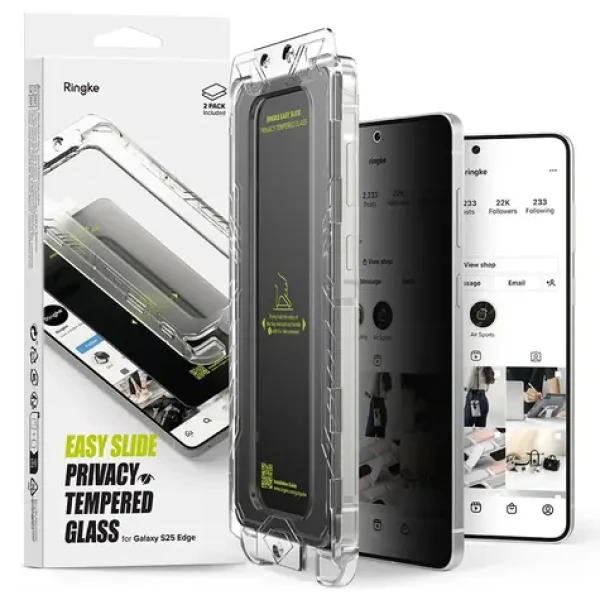 Ringke Easy Slide Privacy 2 ks / Ochranné tvrzené sklo / Privacy filtr / Samsung Galaxy S25 Edge (8800293854494)
