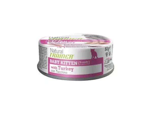 Natural Trainer Cat BABY KITTEN krůta 80 g / Konzerva pro kočky (8059149030685)