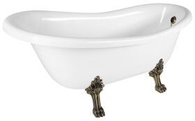 POLYSAN - RETRO volně stojící vana 157x76,5x73cm, bílá, nohy bronz 43228