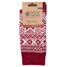 Charm Scandinavian Vlněné ponožky Red/Winter Patern no. 50 červená barva, textil